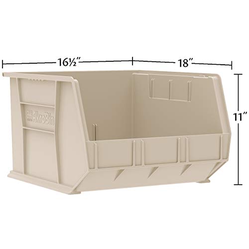 Akro-Mils Stackable Plastic Storage Bins 3-Pack - Heavy-Duty Garage & Workshop Organizer, Black