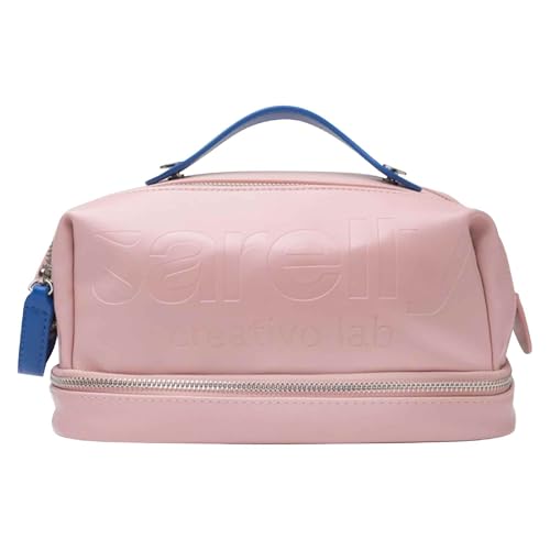 SARELLY | Vegan Leather Makeup Bag | Perfect for Makeup Brushes | Multi-compartments | Blush