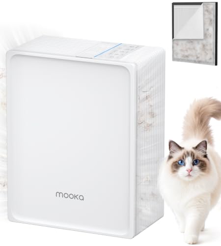 MOOKA White Air Purifier for Large Rooms Up to 1300 Sq Ft with Washable Pre-Filter