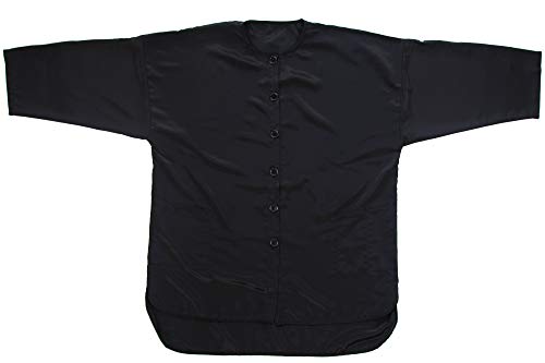 X-Large Black Hair Stylist Smock with Pockets & Roll-Up Sleeves - Salon Uniform
