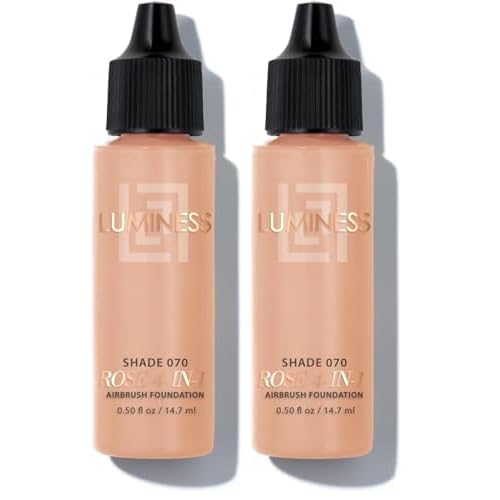 Luminess Air Rose 4-in-1 Airbrush Foundation - Shade 070, 0.50 oz, Warm (Pack of 2)
