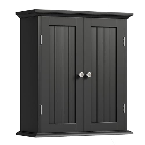 ChooChoo Black Over The Toilet Wall Cabinet 8.8''D x 21.1''W x 24''H Bathroom Storage