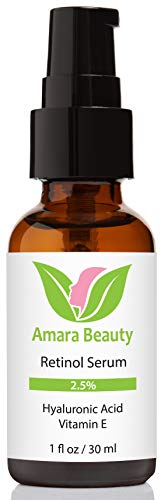 Retinol Serum 2.5% with Hyaluronic Acid & Vitamin E - 1 Fl Oz Pack of 2