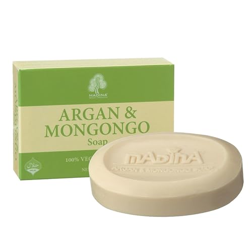 Madina Argan & Mongongo Soap Bar ? Hydrating, Deep Moisturizing, Antioxidant, Natural Oils, Gentle Cleanser for Face & Body, For Dry & Sensitive Skin, 6 Pack (3.5 oz Each)
