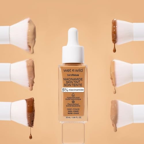 wet n wild Bare Focus Skin Tint, 5% Niacinamide Enriched, Buildable Sheer Lightweight Coverage, Natural Radiant Finish, Hyaluronic & Vitamin Hydration Boost, Cruelty-Free & Vegan - Fair Beige