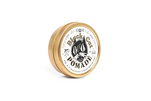 Ace High Black Cat Pomade - Firm Hold, High Shine, Oil-Based Hair Styling 4 oz