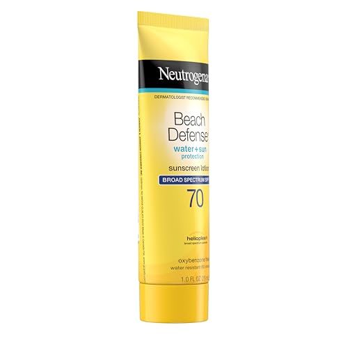 Neutrogena Beach Defense SPF 70 Sunscreen Lotion, 1 oz (Pack of 48) – Face & Body, Hawaii Reef Act 104