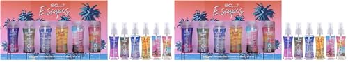 So...? Escapes Body Mist Set for Women - 2 Pack, 6 Island Fragrances, 1.7oz