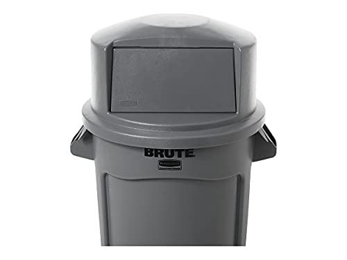 Rubbermaid Commercial 32-Gallon Heavy-Duty Dome Swing Top Trash Lid Gray - Compatible with BRUTE Containers