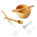 Face Mask Mixing Bowl and Brush Set, 7 in 1 Bamboo Facial Mask Tool Kits - Mask Bowl, Spatula, Spoon, Silicone Brush Yellow