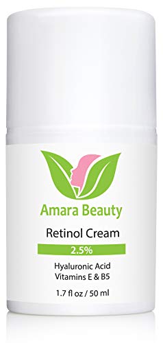 Retinol Cream for Face 2.5% with Hyaluronic Acid & Vitamins E & B5 - Pack of 2, 1.7 Fl Oz