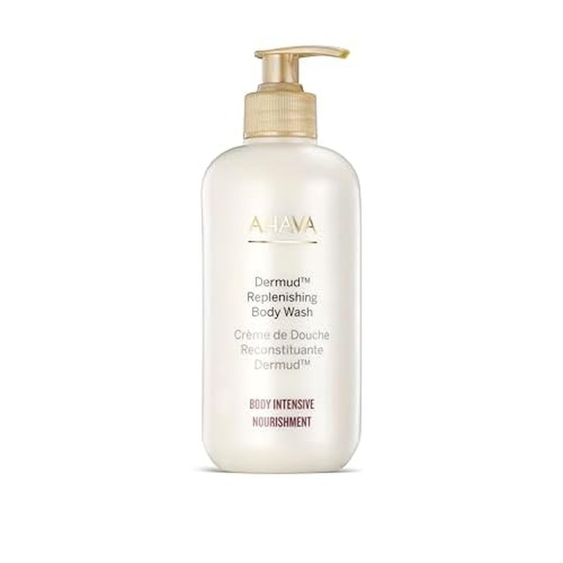 AHAVA Dermud Replenishing Body Wash - Lotion body-wash cleanser for dry & sensitive skin, cleanses & purifies, respects the skin barrier, with Dead Sea Osmoter & Mud, Aloe Vera & Calendula, 13.5 Fl.Oz