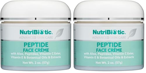 NutriBiotic Peptide Face Creme with GSE & Botanical Extracts 2 Oz Pack of 2 – Hydrating Collagen Support