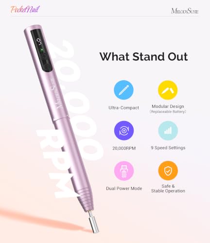 Cordless Pen-Shaped Nail Drill for Manicure & Nail Care - Portable, Rechargeable