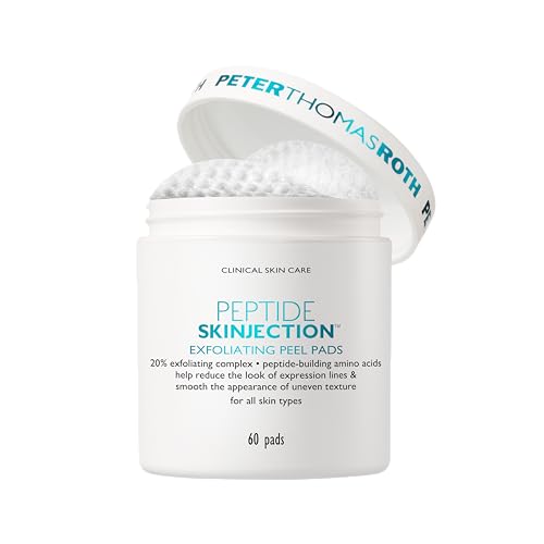 Peter Thomas Roth | Peptide Skinjection¢â Exfoliating Peel Pads, For Smoothing Expression Lines & Emerging Wrinkles, Fragrance-Free, Alcohol-Free, For All Skin Types