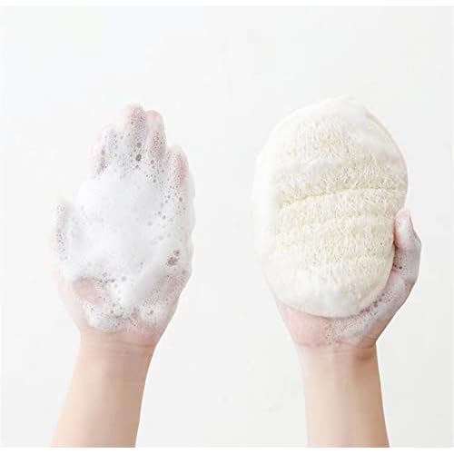 UCINNOVATE Natural Shower Loofah Eco-Friendly Egyptian Sponge 7 Packs, Exfoliating Loofah Sponge Face Pads Scrubber, Large Exfoliating Shower Loofa Body Scrubbers Buff Away Dead Skin for Smoother