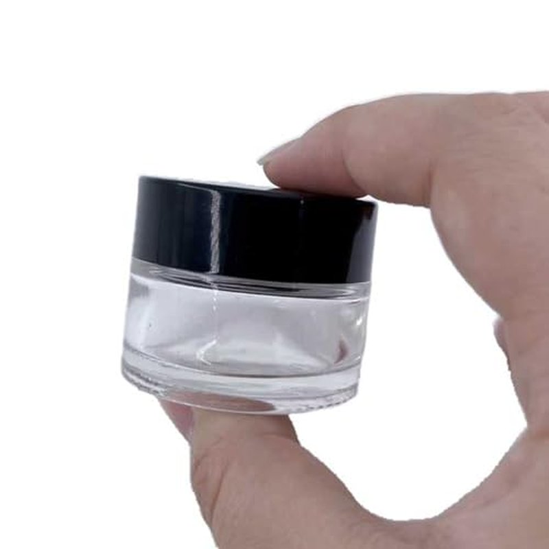90 Pack 5ml Glass Lip Balm Containers, Small Empty Cosmetic Sample Jars with Lids, Refillable Clear Airtight Glass Jars for Skincare, Lotion, Cream, Wax, Travelling, Retail Store
