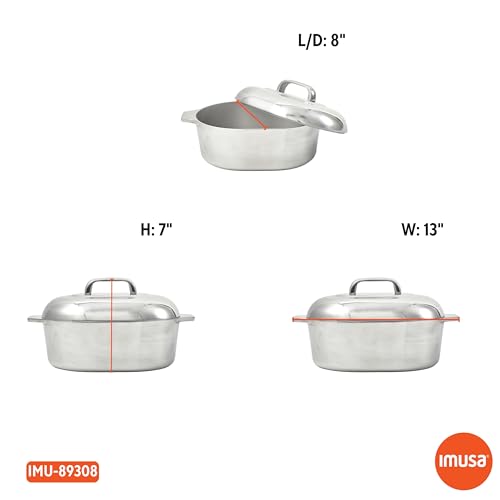 11 Inch Cajun Cast Aluminum Oval Roaster with Lid for Vegetables - Durable & Versatile Cookware
