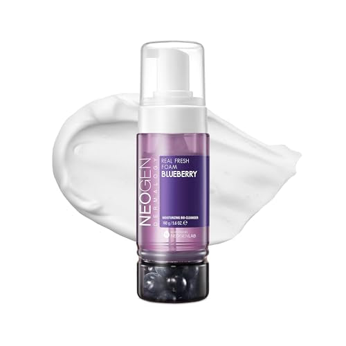DERMALOGY by NEOGENLAB Blueberry Real Fresh Foam Cleanser 5.6 Fl Oz - Gentle Hydrating Facial Wash