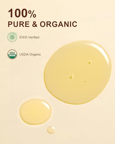 Yoken 32 fl oz Pure Organic Jojoba Carrier Oil - Unrefined, Cold Pressed, Moisturizer for Skin, Hair, Nails, & Massage - Pack of 1