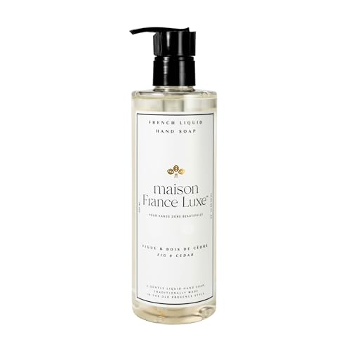 French Liquid Hand Soap with Fig & Cedar | 13.3 Fl Oz, 400ml - Indulgent Scent & Moisturizing Oils