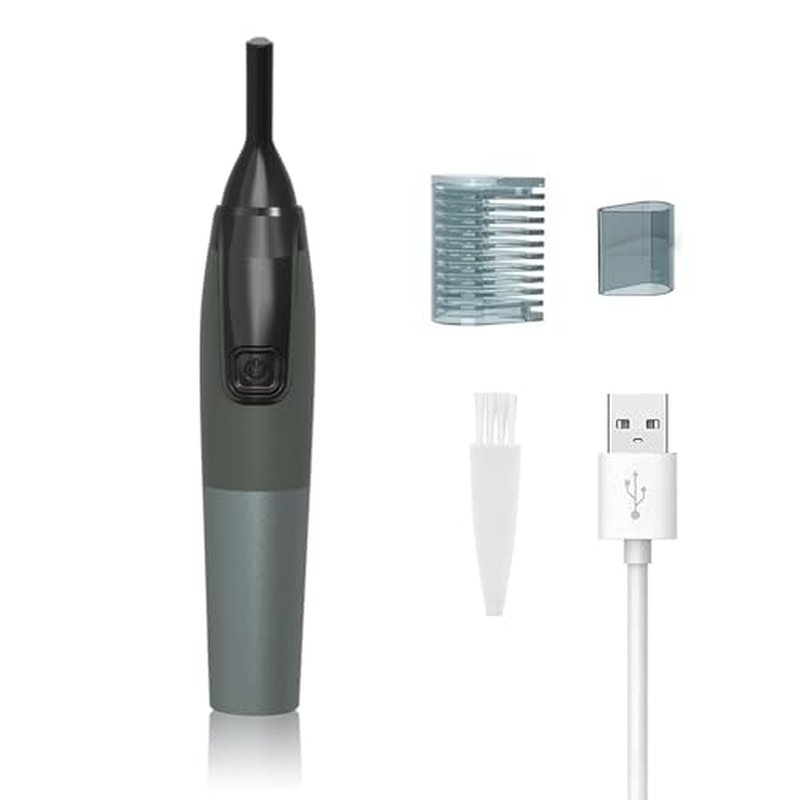Electric Eyebrow Trimmer for Women, Nose Hair Painless Razor Removal for Men, Mini Epilator for Bikini, Remover for Face, Eye Brow, Nose Hair, Ear Hair, Chin, Peach Fuzz, Lips, Arms, Body (Black)