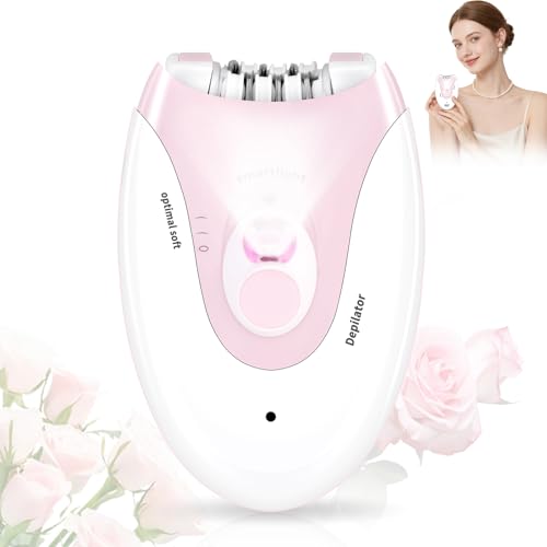Epilators Hair Removal for Women - 2 Speeds Face Epilator with LED Light (Pink)