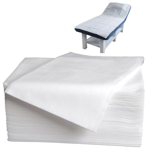 Disposable Waterproof Massage Table Sheets 31.5 x 71 Inches - White, 100 Pcs