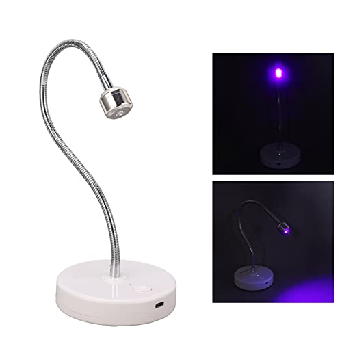 UV LED Nail Lamp, 3W USB Gel Curing Light with 360 Rotatable Gooseneck, 60S Timer for Salon and Home Use (LAJS5d4)