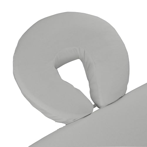 Pack of 10, Premium Microfiber Face Cradle Covers - Ultra Soft Fitted Massage Table Cradle Cover, Spa Table Headrest Protectors (Light Grey)