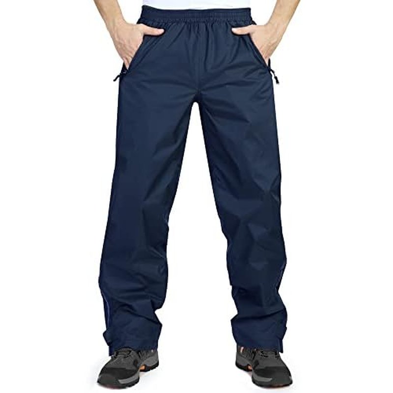 33,000ft Men's Rain Pants, Waterproof Rain Over Pants, Windproof Outdoor Pants for Hiking, Fishing
