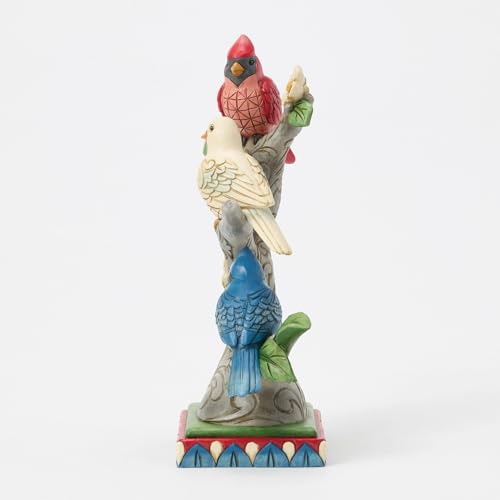 Patriotic Birds in a Tree Figurine - 7.87 Inch Handcrafted Decor
