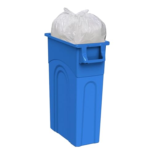 United Solutions 2 Pack Highboy Recycling Bins 23 Gallon Slim Indoor Outdoor Blue