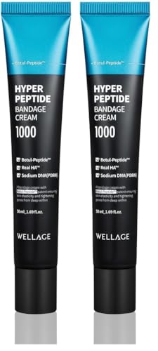 WELLAGE 50ml Hyper Peptide Bandage Cream with Salmon DNA PDRN Anti-Aging Face Moisturizer - Pack of 2