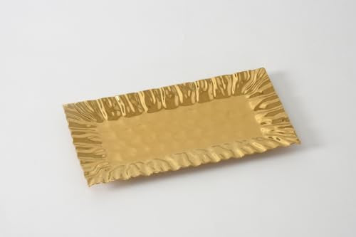 Pampa Bay Mascali D'oro Gold Rectangular Serving Tray 15x7.5 Inches - Elegant Tableware