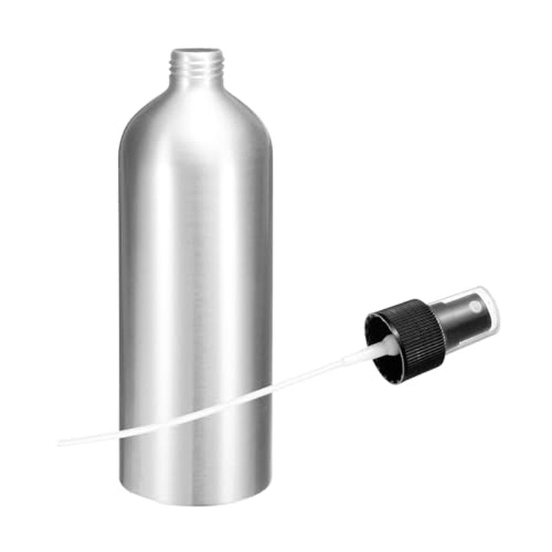 HARFINGTON Aluminum Fine Mist Spray Bottles 500ml/16oz Metal Small Liquid Alcohol Refillable Travel Container with Black Plastic Nozzle Cap for Perfume Skincare Cosmetic Storage Bottle
