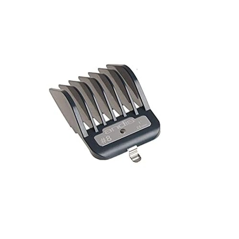 Andis Master Series Premium Hair Clipper Attachment Comb Set, Clipper Guards Cutting Guides with Metal Clip, Black, 7 Count