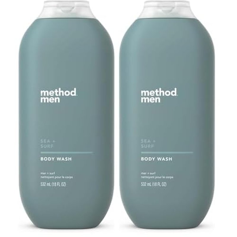Method Men Body Wash, Sea + Surf, Paraben and Phthalate Free, 18 fl oz (Pack of 2)