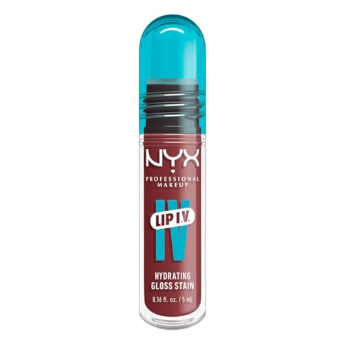 NYX PROFESSIONAL MAKEUP Lip IV Hydrating Glossy Lip Stain, Long-Lasting, Tinted, Vegan Formula with 12 HR Hydration - Hydra Honey (Brown)