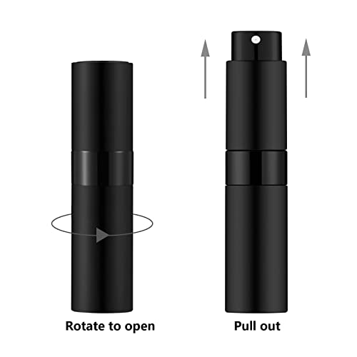 Lil Ray Matte Black 8ml Refillable Perfume Atomizer 14pcs Portable Spray Bottles