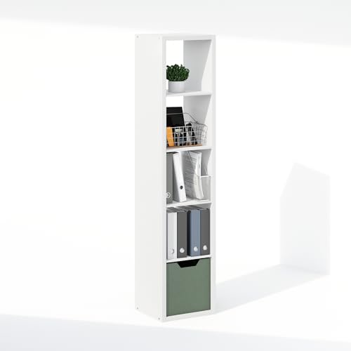 Furinno Cubic Extra Thick 5-Cube Closet Organizer Shelf - White