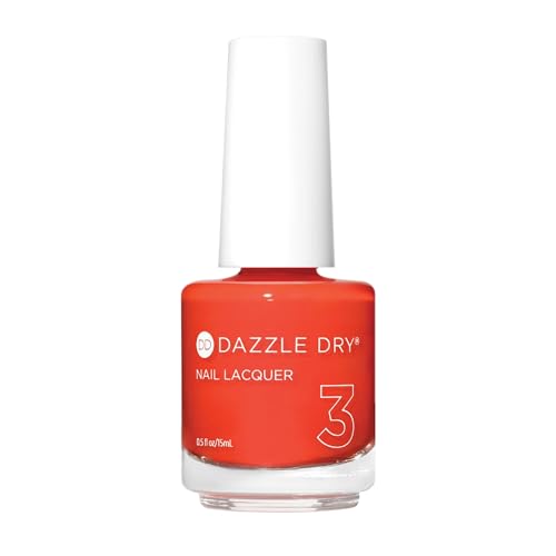 Dazzle Dry Nail Lacquer (Step 3) - Red Hot Chili - A bright orangey red. Full coverage cream. (0.5 fl oz)