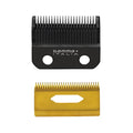 GAMMA+ Deep Tooth Titanium Hair Clipper Blade Set for Fixed & Moving Blades with Oil Reservoir - Black Diamond Carbon DLC Taper