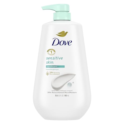 Dove Advanced Care Hand Wash Deep Moisture 4 Count for Soft, Smooth Skin & Body Wash with Pump Sensitive Skin Hypoallergenic, Paraben-Free, Sulfate-Free, Cruelty-Free