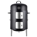 Realcook 17 Inch Steel Charcoal Smoker - Classic Vertical BBQ Grill