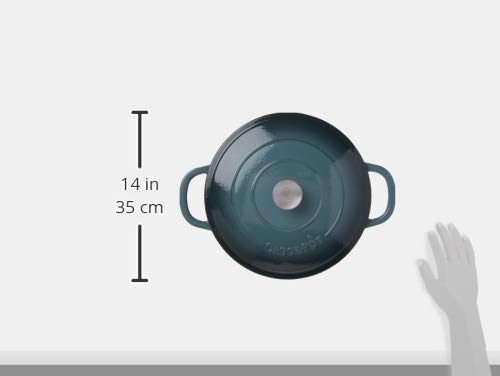 Cast Iron Braiser with Lid - 5 Quart Enamelled Dutch Oven - Slate Gray