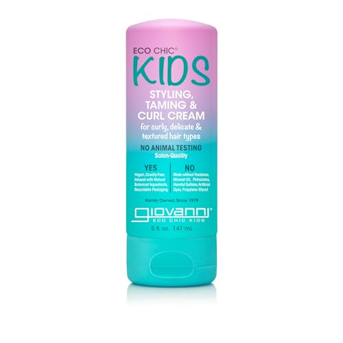 Eco Chic KIDs Styling Taming & Curl Cream - Kids Curl Cream, Curly Hair Products, for Delicate and Textured Hair Types, Long-Lasting & Lightweight, Salon Quality, Vegan-Friendly - 5 Fl Oz