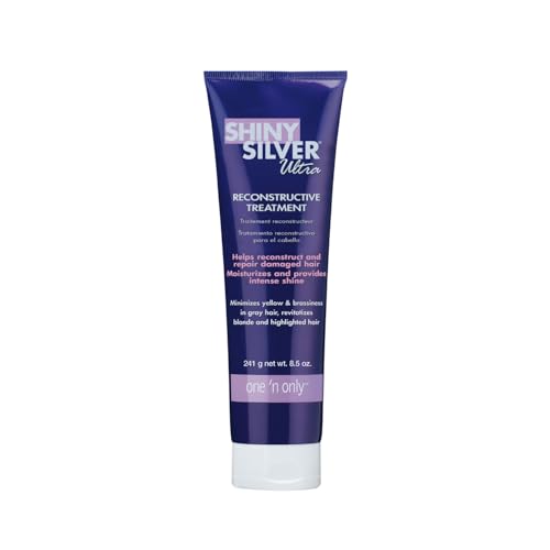 One 'n Only Shiny Silver Deep Conditioning Hair Mask - Hydrating Treatment for Blonde, Gray, Bleached & Highlighted Hair - Restores Shine, Repairs Damage, Neutralizes Brassy Tones (8.5 oz)
