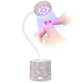 UV LED Nail Lamp, Mini UV Light for Gel Nails Polish, Rechargeable LED Flash Cure Nail Dryer, Quick Drying Goosenecks UV Nail Lamp for Home Nail Salon DIY Manicure, AB Diamond