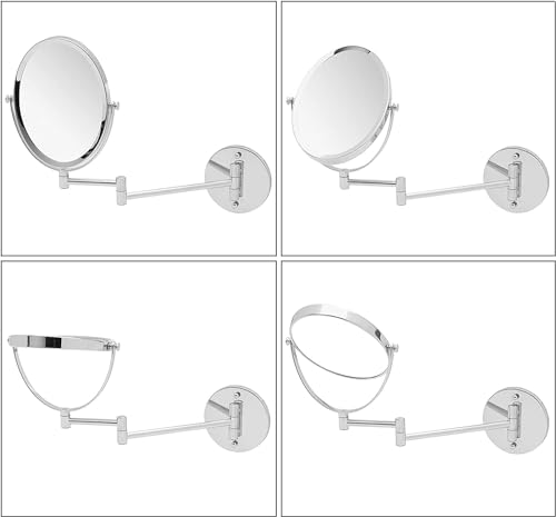 Wall Mounted Makeup Mirror with 5X Magnification, 6.6x8.6 Inch Oval Chrome